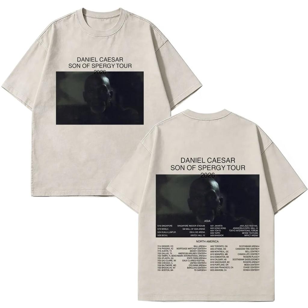 Rapper Daniel Caesar Son of Spergy Tour 2026 Vintage Washed T Shirt Men's Women23