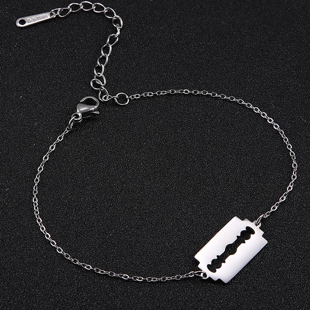 Collier Lame de Rasoir Cazador Forme de Rasoir Pendentif Collier Acier Inoxydable Collier Acier Froid Pour Hommes Collier Hip Hop Bijoux
