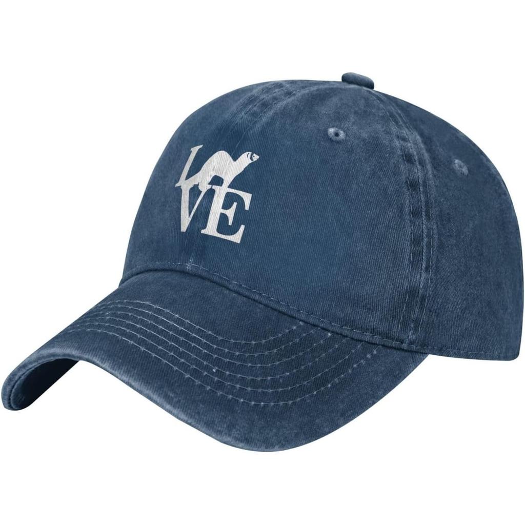 Ferret Love Baseball Cap Washed Cotton Dad Hat Vintage Adjustable Curved Brim Outdoor Cap