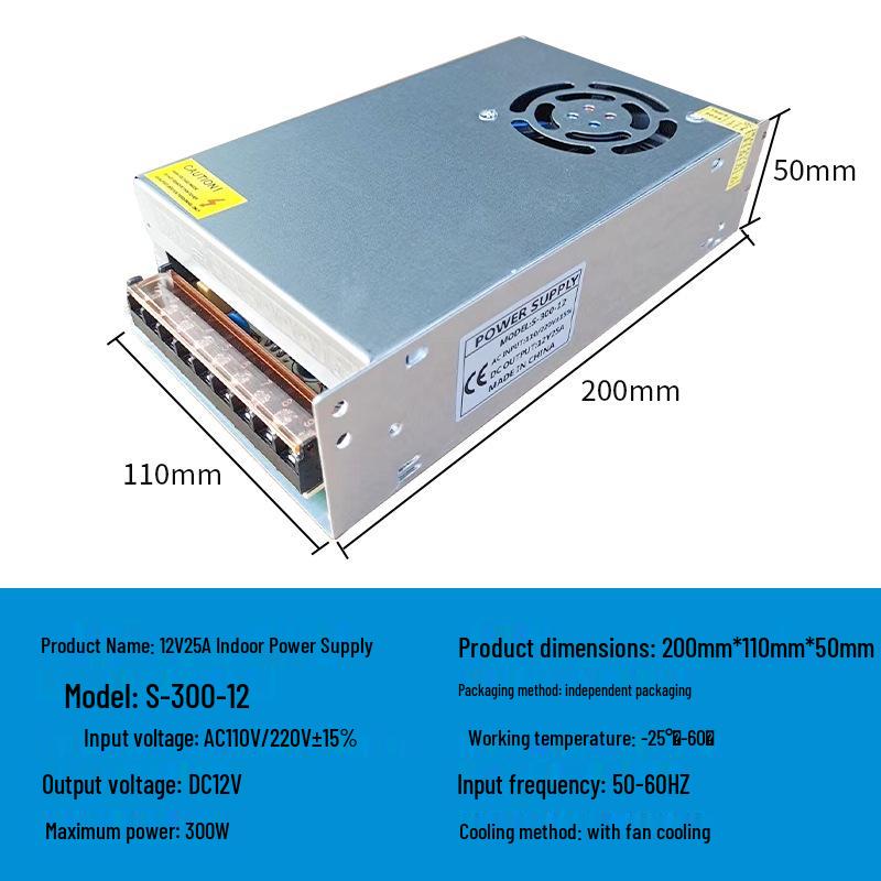 220V To 12V/24V/5V DC Power Supply for LED Strip Lights - 5A/10A/30A, 60W Transformer