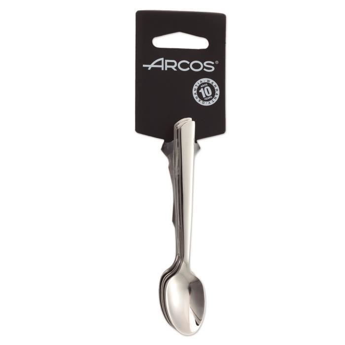 Ensemble De Cuillères À Moka Arcos Tuscany 574100 Monobloc En Acier Inoxydable 18/10, 6 Pièces Et Lame De 11,5 Cm En Présentoir.