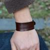 Retro Simple Cowhide Leather Wristband Bracelet 30mm Wide Handmade Adjustable Bracelet Cowboy Accessories Unisex  Gift