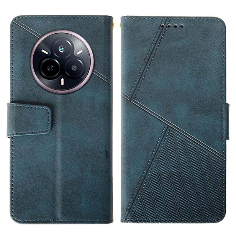 Für Realme 14 Pro 5G Hülle Leder Brieftasche Handyhülle Ständer Kalbstextur