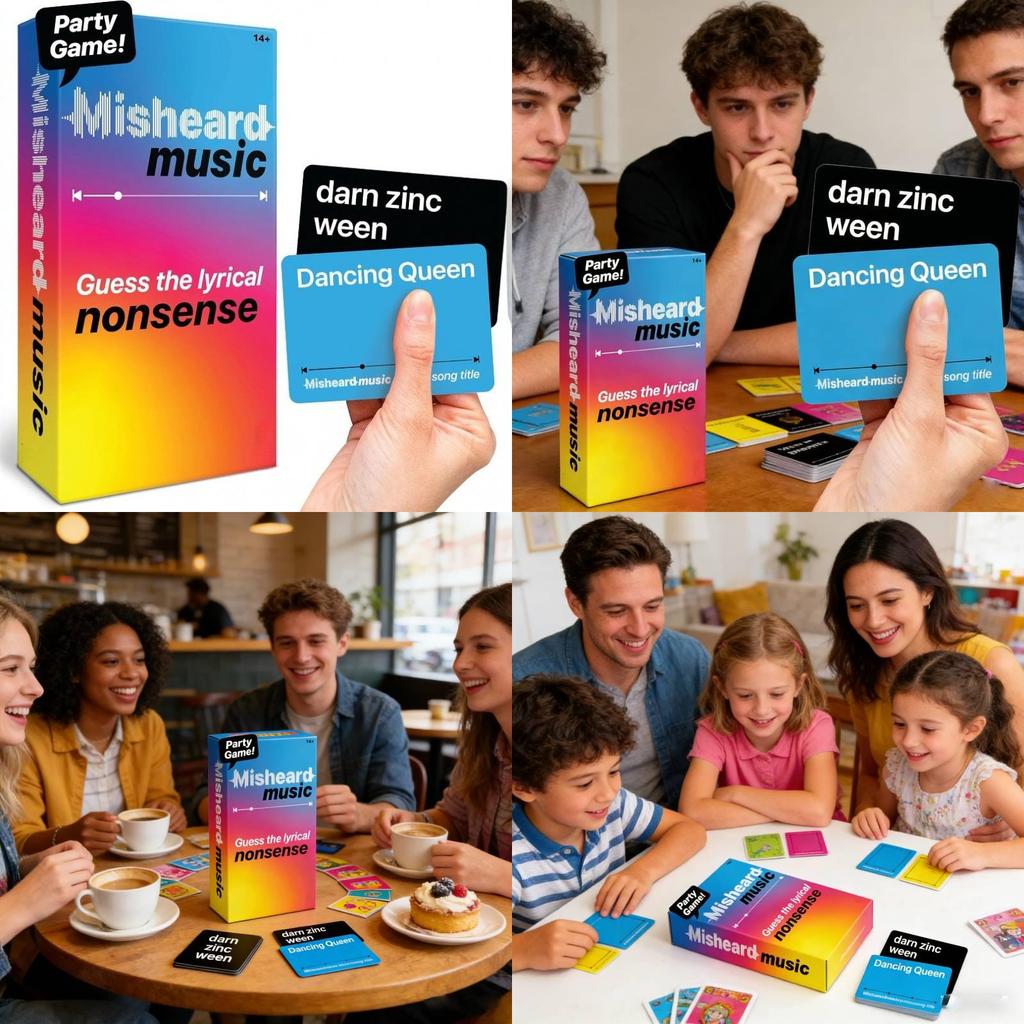 Misheard Music Guess The Lyrical Nonsense Party Card Game For Family And Friends Play