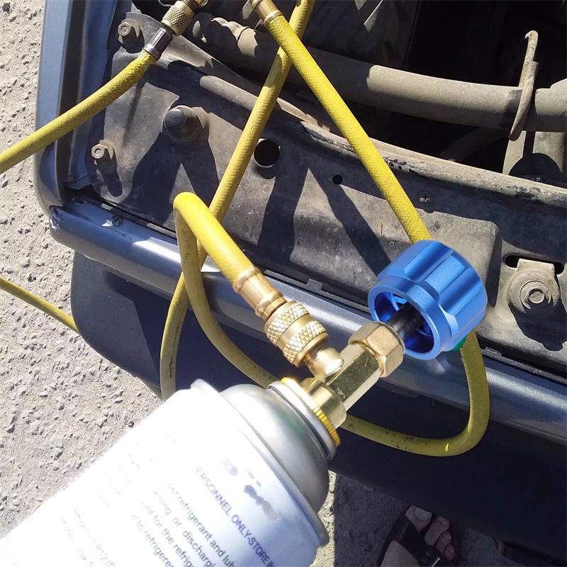 R1234Yf Can Tap, R1234Yf Self-Sealing And Puncture Style Refrigerant Can Tap Valve With Refrigerant Tank Adapters