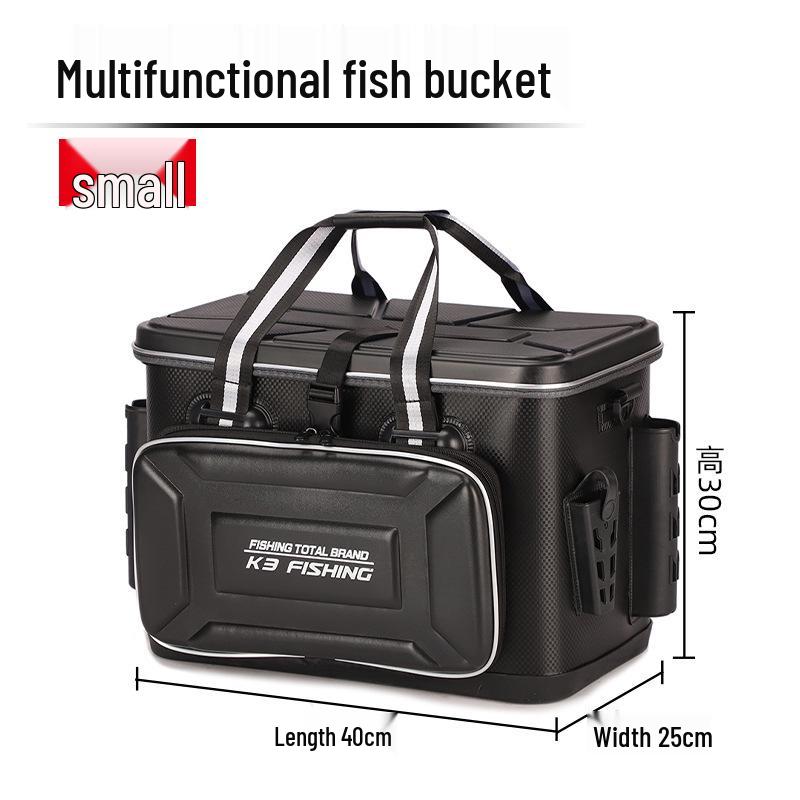 Thickened Multi-Functional Fishing Bucket & Seatable Tackle Box with Hard Shell, Full Set for Live Fish & Lure Fishing Gear