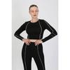 Slim Fit High Waist Crop Seamless Women's Tights Set