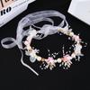 Golden Fairy Leaf Flower Pearl Headband - Elegant European Crown for Girls' Weddings