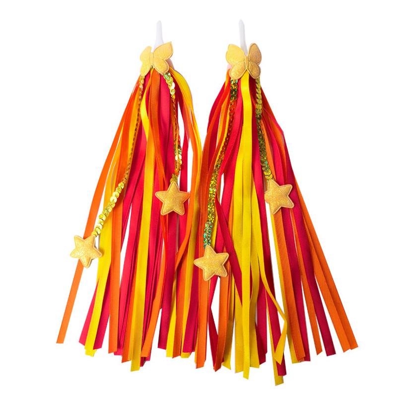 Kids Bike Handlebar Streamers Kids Scooter Handlebar Ribbons Streamers Handle Flowing Colorful Tassel Accessory For Kids Bicycle