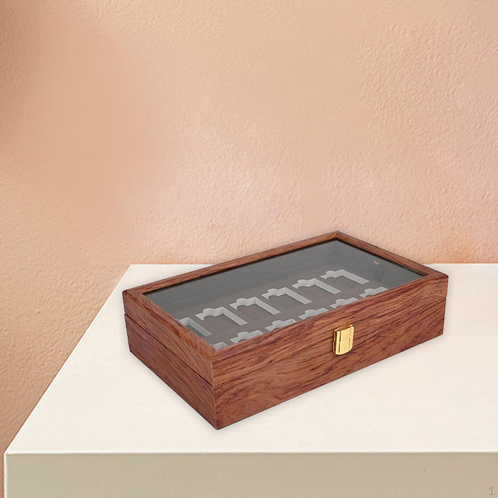 

Wooden Storage Box 24 Grids Lighters Organizer for Tabletop Bedroom Cabinets Color A Color B