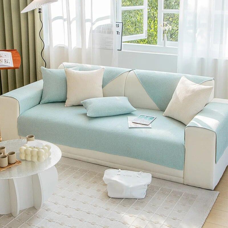 Våfflad sofföverdrag Fyra säsonger Universellt Rutigt Halkfritt Vardagsrumssofföverdrag Mode Enkelt Lätt Lyx Soffkuddsöverdrag