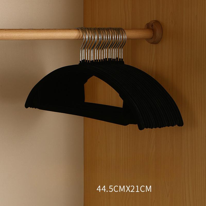 Flocking Hangers Plastic Non-Slip Clothes Support Adult Multi-Functional Wardrobe Storage Clothes Hanging Seamless Household Drying Hangers