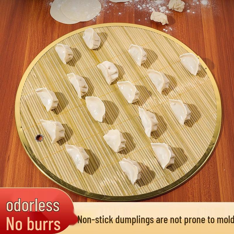 

Bamboo Dumpling Tray & Cover Set - Includes Woven Winnowing Basket and Pot Rack Mat. Small (1 piece)