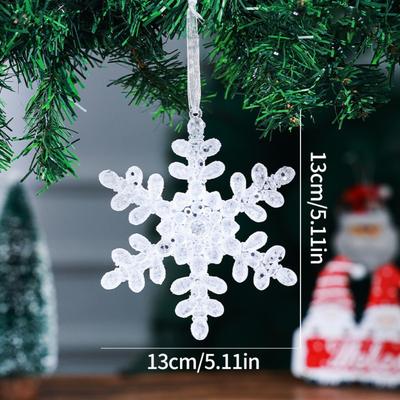 Neue Acryl-Weihnachtskristall-Anhänger Kristall-Transparente Weihnachtsbaum-Schmuckstücke Schneeflocke DIY Kristall-Hänge-Party-Zubehör