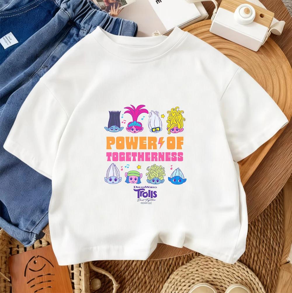 Fashion Children T Shirt Trolls Cute Kawaii Design Boys Girls Summer Street Style Crew Neck