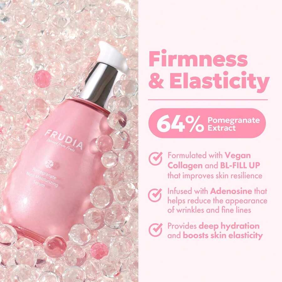 FRUDIA Pomegranate Nutri-Moisturizing Serum 50g| Firming Face Serum W/Pomegranate Extract, BL-FILL UP, Vegan Collagen