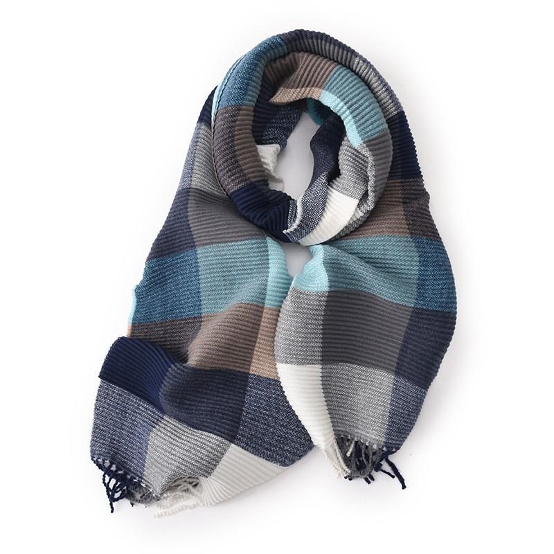 Womens Knitted Scarf With Fringe Warm Faux Cashmere Wrap Shawl Winter Unisex Stylish Accessory In Multiple Colors