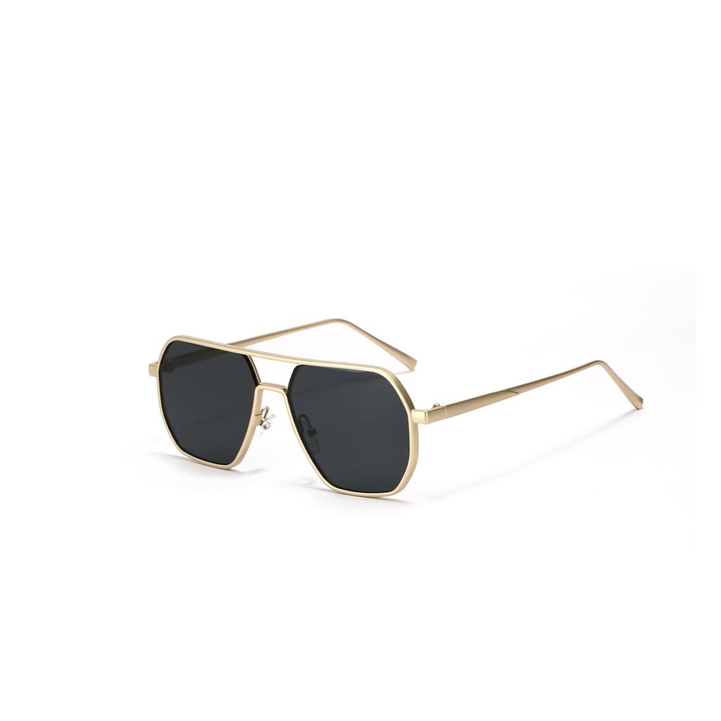 Double Beam Glasses Square Metal Sunglasses Polygonal Toad Glasses Retro Sunglasses Women