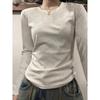 American Style Slim Fit Gray Long Sleeve Women's T-Shirt - Autumn/Winter Wear