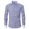 Autumn Men's French Shirt Business Dress Long Sleeve White Shirt Solid Color Twill Shirt