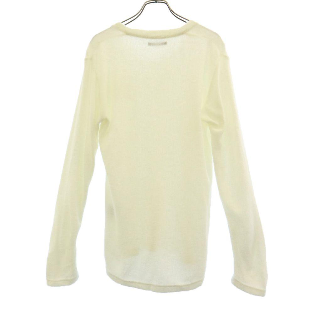 STUD MUFFIN Logo patch Long sleeve V neck sweater 2 white knit Men's Used
