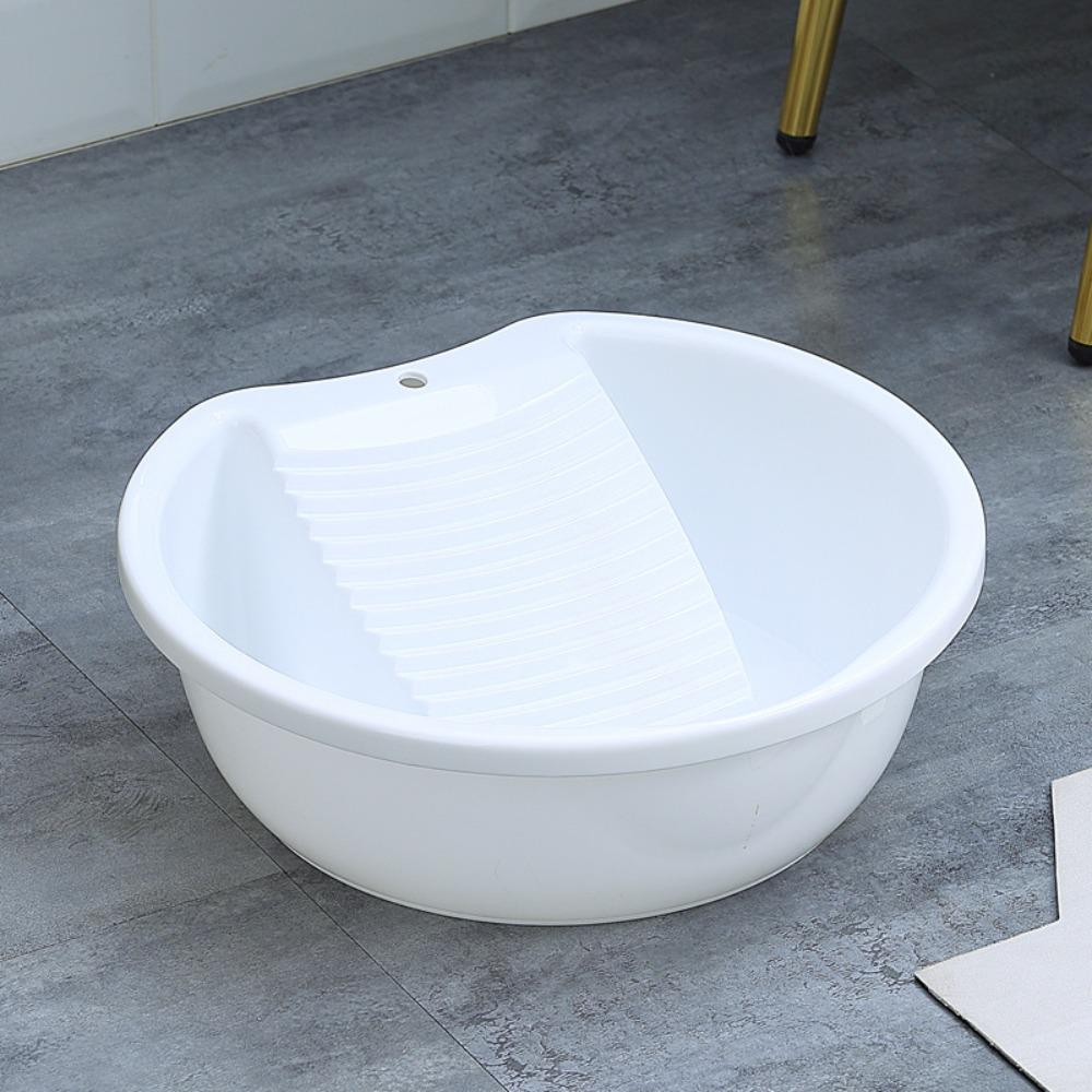 Thickened Washboard Basin Plastic Laundry Tub Underwear Cleaning Basin  For Hand Washing Clothes