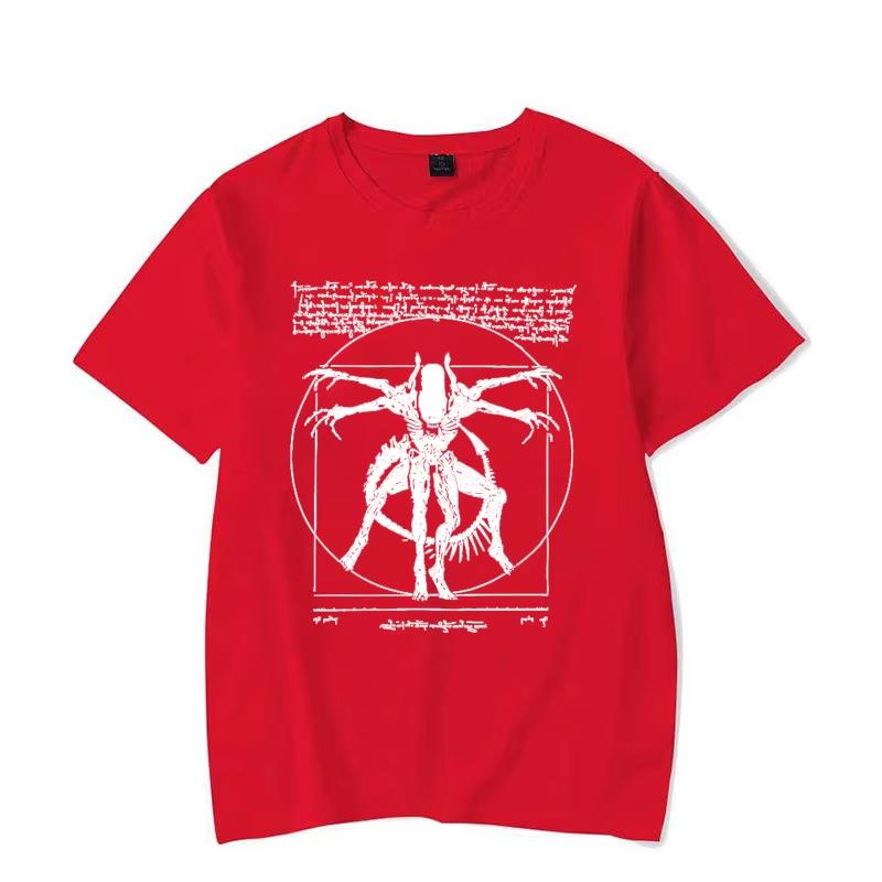 Summer Fashion Trendy Tee Unisex Vintage Top Alien T-Shirt Gamer T-Shirt Da Vinci Print Top Cottoon Casual Tshirts Hip Hop Streetwear Oversized Tshirt