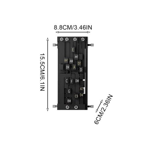 Guitar Chord Presser, Guitar Chord Trainer, Double Chord, Guitar Learning Aid for Kids, Beginners, and Adults (Black)