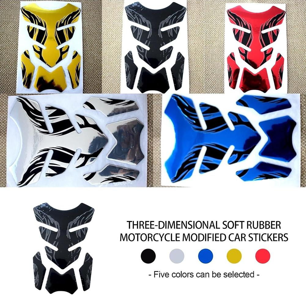 Motorcycle Tankpad Sticker Fishbone 3D Tank Pad Stickers Oil Gas Protector Cover Decoration Flame Motorcycle Accessories