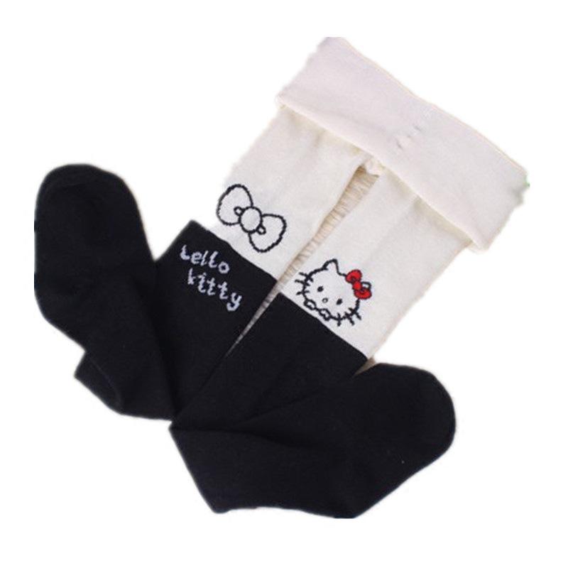 Girls' Thickened Cotton Tights: Autumn & Winter Style, Versatile Spliced Leggings for Children