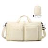 Foldable Gym Tote Unisex Duffle Bag with Shoe Compartment Wet Pocket Nylon Weekender Bag for Fitness Travel Swimming