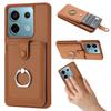 For Xiaomi Redmi Note 13 5G Case Drawing Type Card Slots Litchi Texture Leather Back Cover with Ring Kickstand
