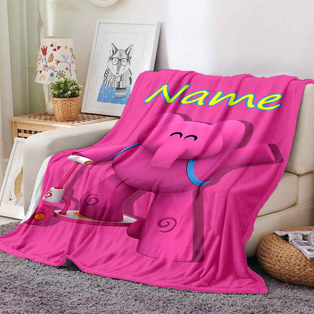 Customiz Name Personality Pocoyo Blanket Soft &Warm Sofa Office Bed Travel Lunch Break Blanket, Gift Suitable All Seasons