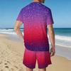Men Vintage Floral Mandala Print Short Sleeve Top And Matching Knee Shorts Two Piece Outfit