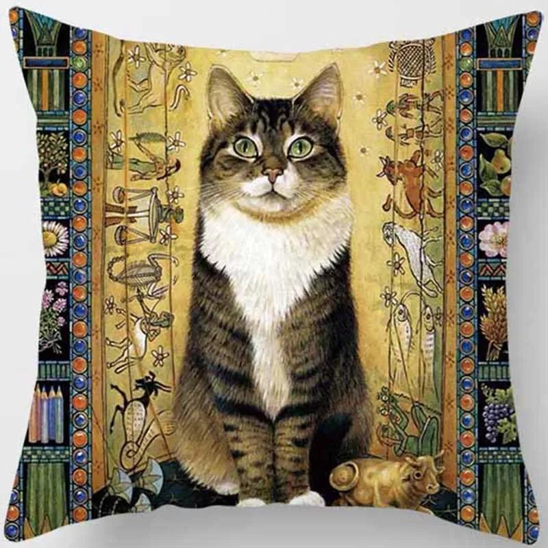 Dekoracja Domu Salon Sypialnia Poszewka na Poduszkę z Nadrukiem Kota Łóżko Samochód Sofa Poszewki na Poduszki Poszewka na Poduszkę Dekoracyjną 45*45 40x40cm 50x50 45x45