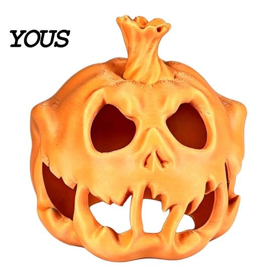 Halloween Ambient Light Cover 3D Printed Skull Pumpkin Candle Holder, Hollow Design Ornament Figurine, Multifunctional Lampshade for Party Favors
