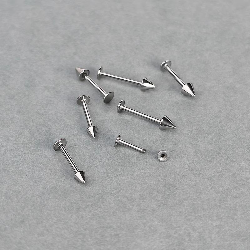 12pcs Y2K Fashion Stainless Steel Stud Earring 3/4mm Ball Cone Screws Earrings Ear Bone Nail Piercing Body Jewelry Accessories