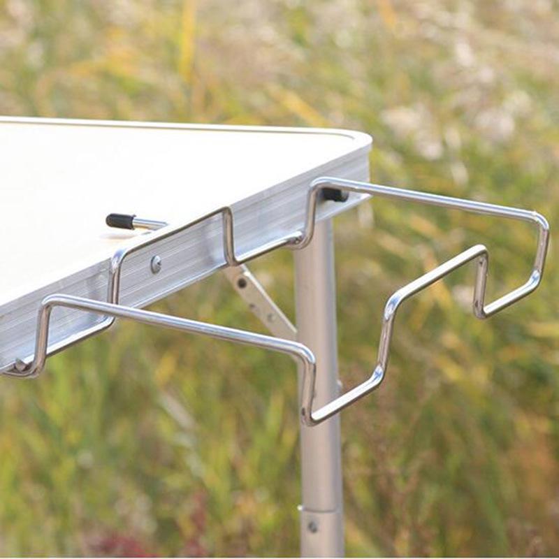 Portable Iron Wire Storage Rack: Camping Table & BBQ Picnic Accessories Rack for Garbage Bags
