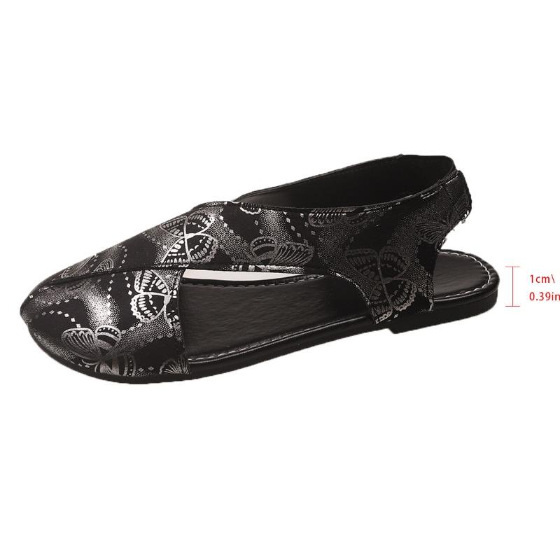 Fashion Ladies Shoes 2025 Fashion Closed Toe Women's Sandals New Casual Summer Printing Plus Size Light Best Seller Flat Sandals Zapatos