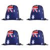 Pack Of 4 Durable Polyester Drawstring Bags With Tournament Flags Football Fan Gift For Party Favors And Sports Event
