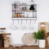 Metal Kitchen Shelf with Hangers 41x12x25.5 Cm