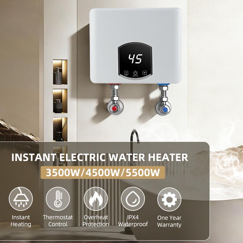 220V 5500W Instant Smart Electric Water Heater for Under-Counter Kitchen Use