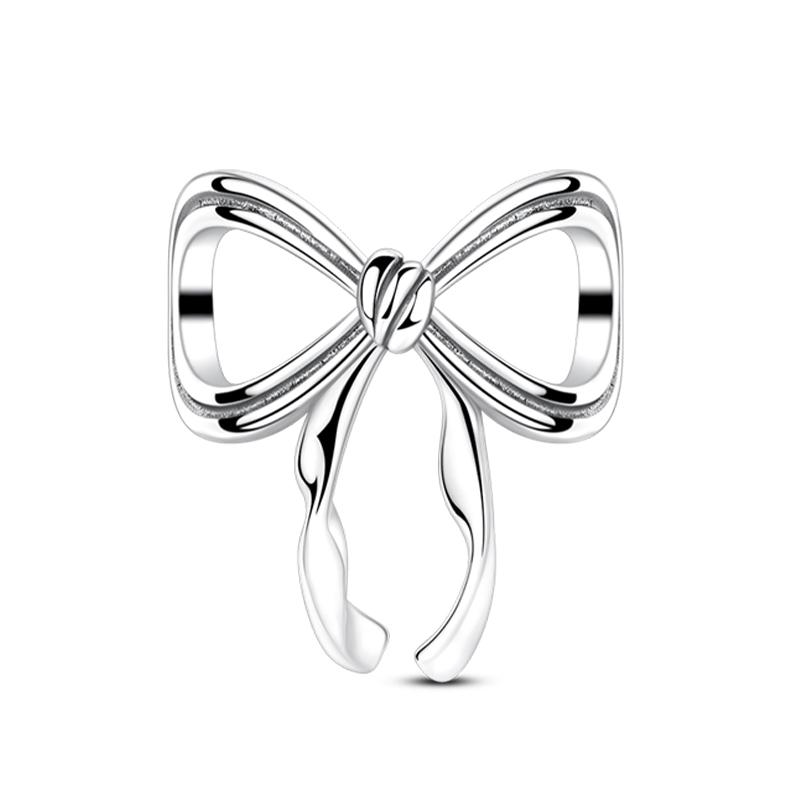 Copper Bow Charms Copper Pink Heart-Shaped Bow Pendants Charms Beads Fit Original Bangle Bracelets Diy Jewelry