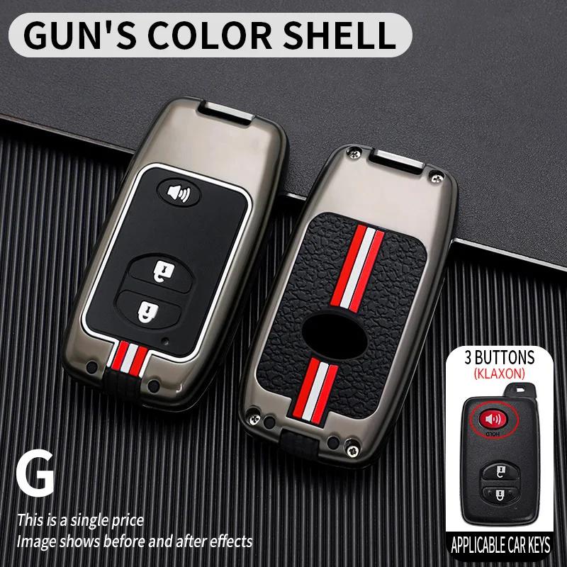Metal Car Key Cover Fob Case Shell For Toyota Land Cruiser Prado Camry Crown Majesta Highlander Kluger Mark X Subaru Foreste Xv