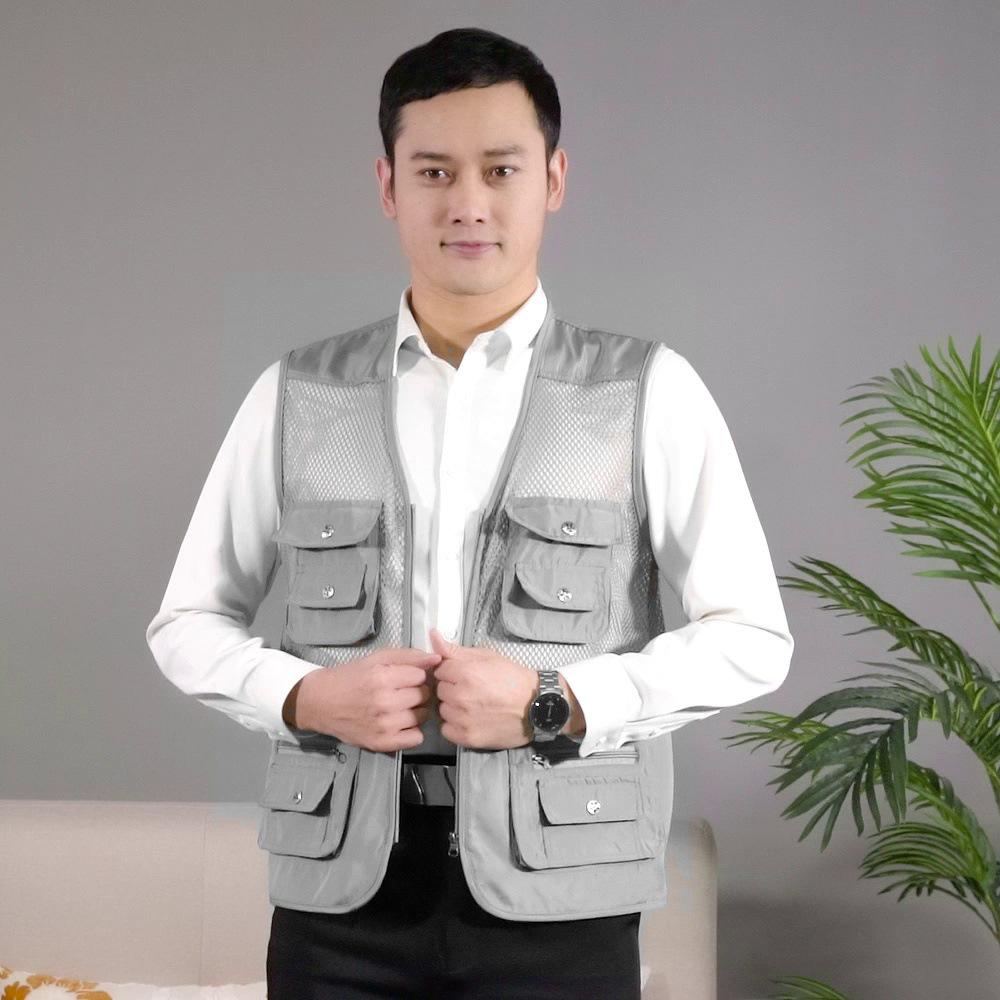 Men's Quick-Dry Multi-Pocket Outdoor Vest for Summer Fishing and Photography