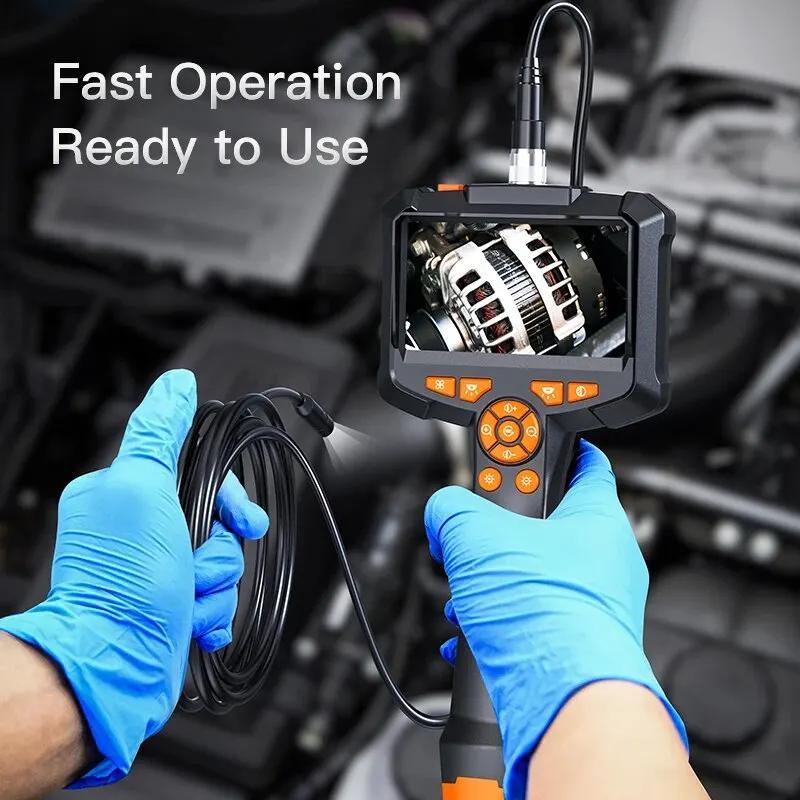 Industrial Endoscope Camera 4.3inch IPS Screen IP67 Waterproof HD 1080P 8mm Lens Pipe Sewer Inspection Camera Borescope For Car