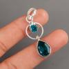 925 Sterling Silver Handmade Jewelry  Apatite Gemstone Pendant 1.80" For Women PP-10-12