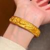 Wide Chinese Style Bangle Opening Wrist Jewelry Classical Golden Bracelets  Groom