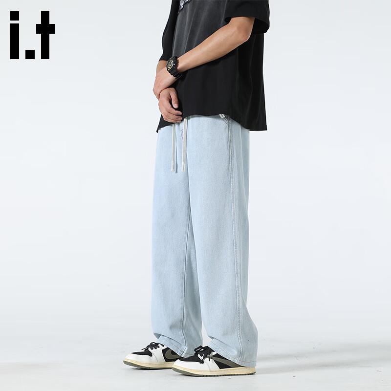 

Fingercroxx IT Мужские джинсы прямого кроя свободного покроя с эффектом стирки 4XL