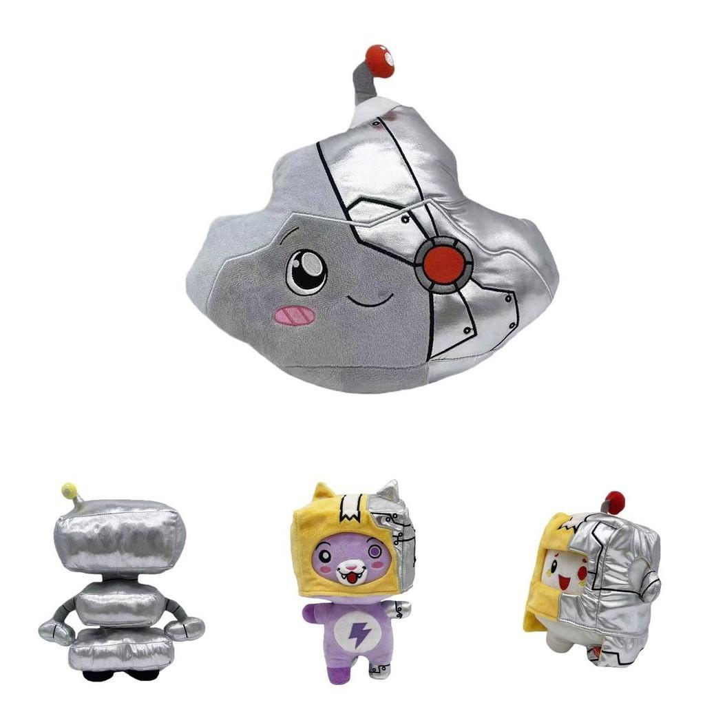 Cute Lankybox Plush Toy With Removable Robot Fox Helmet And Sound
